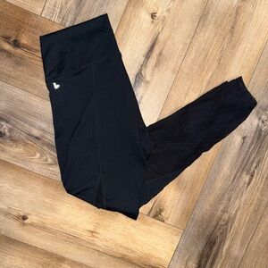 Fabletics Black Leggings with Lace Design